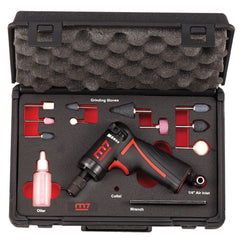 ITM - M7 MINI AIR DIE GRINDER 12 PIECE KIT, PISTOL STYLE, 1/4", 18,000 RPM | M7-QA651N