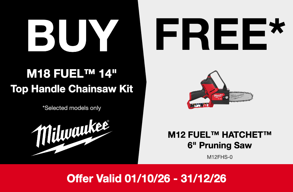 Milwaukee Redemption Offer Q4 2026 - Buy M18FTCHS14802F, claim M12 FUEL HATCHET 6in Pruning Saw (M12FHS-0)