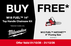 Milwaukee Redemption Offer Q4 2026 - Buy M18FTCHS14802F, claim M12 FUEL HATCHET 6in Pruning Saw (M12FHS-0)