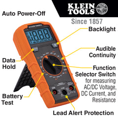 Klein Tools - 600V ACDC 10A DC MANUAL RANGE MULTIMETER | A-MM325