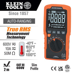 Klein Tools - 600V 10A Acdc Autorange Trms Slim Mmeter | A-MM450