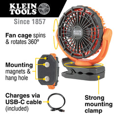 Klein Tools - RECHARGEABLE JOBSITE FAN | A-PJSFM1