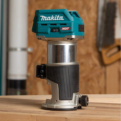 Makita - 40V Max Brushless AWS Laminate Trimmer Includes Plunge Base & Tilt Base - Tool Only AWS Receiver Sold Separately (198901-5) | RT001GZ03