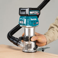 Makita - 40V Max Brushless AWS Laminate Trimmer Includes Plunge Base & Tilt Base - Tool Only AWS Receiver Sold Separately (198901-5) | RT001GZ03