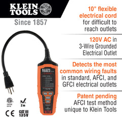 AFCI/GFCI RECEPT TESTER N5-15 | A-RT310