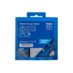 PFERD - 125 x 6 x 22.23mm Diamond Dished Grinding Wheel Dcw 1R Psf for Levelling Concrete & Screed | 68300065