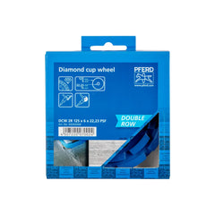 PFERD - 125 x 6 x 22.23mm Diamond Dished Grinding Wheel Dcw 2R Psf for Levelling Concrete & Screed | 68300068