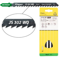 Klingspor -  JS 302 WQ Extra Cr-V jigsaw blade crossground, set for Softwood, Construction wood, Kitchen worktop, Plywood, Chipboard, Blockboards, Multiplex boards, MDF