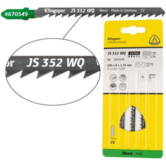 Klingspor -  JS 352 WQ Extra Cr-V jigsaw blade crossground, set for Softwood, Construction wood, Kitchen worktop, Plywood, Blockboards, Chipboard, Multiplex boards