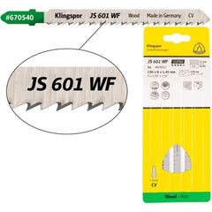 Klingspor - JS 601 WF Supra Cr-V jigsaw blade crossground, tapered for Construction wood, Softwood, Plywood, Blockboards, Chipboard, Multiplex boards, MDF