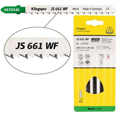 Klingspor -  JS 661 WF Supra Cr-V jigsaw blade crossground, tapered for Softwood, Construction wood, Coated panels, Kitchen worktop, Plywood, Multiplex boards