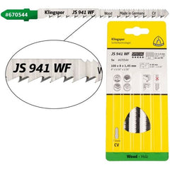Klingspor -  JS 941 WF Special Cr-V jigsaw blade crossground, tapered for Softwood, Construction wood, Plywood, Blockboards, Chipboard, Multiplex boards, MDF