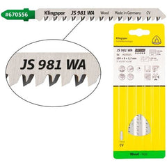Klingspor -  JS 981 WA Special Cr-V jigsaw blade crossground, tapered for Softwood, Construction wood, Kitchen worktop, Blockboards, Chipboard, Multiplex boards, MDF
