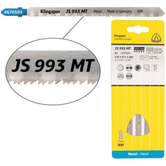 Klingspor -  JS 993 MT Special Bi-metal jigsaw blade milled, set for Aluminium, Fibre reinforced plastics, Steel, Stainless steel, NF metals