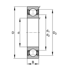 FAG Bearing - 6003-2RSD Single Row Deep Groove Ball Bearing 17mm ID x 35mm OD x 10mm W | 6003-2RSD_FAG