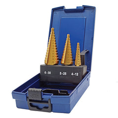 ITM - HOLEMAKER STRAIGHT FLUTE STEP DRILL SET, 3 PIECE, 4-12MM / 5-25MM / 6-30MM | SDSTSET-1