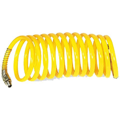 AIP - Polyurethane Tubing Flexible Self Store (recoil) Yellow - 12mm x 8mm 2.0mtr C/w 1/4" Male BSPT Fittings | 31-361-012yl-002 | PER1470U120517
