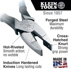 Klein Tools - 9" HIGH-LEVERAGE SIDE-CUTTING PLIERS | A-D213-9NE