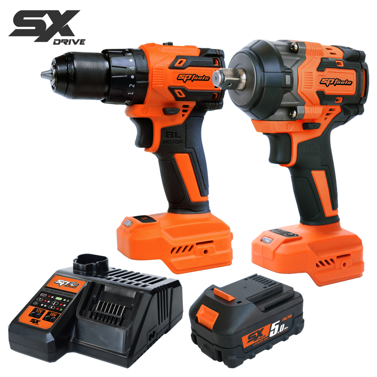 SP Tools 18v Cordless Combo Pack - Brushless Impact Wrench & Hammer Drill Driver - SX Drive | SP83400 (Q4 2026 bonus kit)