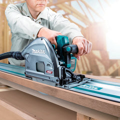 Makita - 40V Max Brushless AWS 165mm (6-1/2") Plunge Cut Circular Saw - Includes 2 x 4.0Ah Batteries & Single Port Rapid Charger & Connector Case Type 4 AWS Receiver Included | SP001GM201