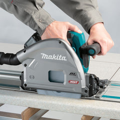 Makita - 40V Max Brushless AWS 165mm (6-1/2") Plunge Cut Circular Saw - Includes 2 x 4.0Ah Batteries & Single Port Rapid Charger 2x Makpac Case Type 4 & 1400m Guide Rail AWS Receiver Included | SP001GM201T