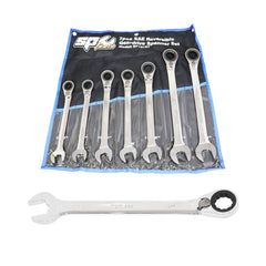 SP Tools - Gear Drive ROE Quad Drive Spanner Set Jumbo 15° Offset SAE 7 Piece | SP10167