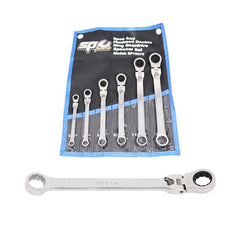 SP Tools - Spanner Set Double Ring Geardrive Locking Flex Head 6 Piece SAE | SP10676
