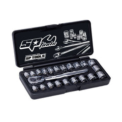 SP Tools - 3/8" Drive Socket Set 12 Point Low Profile 22 Piece Metric/SAE | SP20220