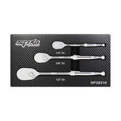 SP Tools - 1/4", 3/8" & 1/2" Dr Sealed Head Ratchet Set - 90T - 3pc | SP29319