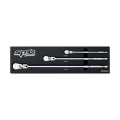 SP Tools - 1/4", 3/8" & 1/2" Dr Long Sealed Flex Head Ratchet Set - 3pc | SP29339