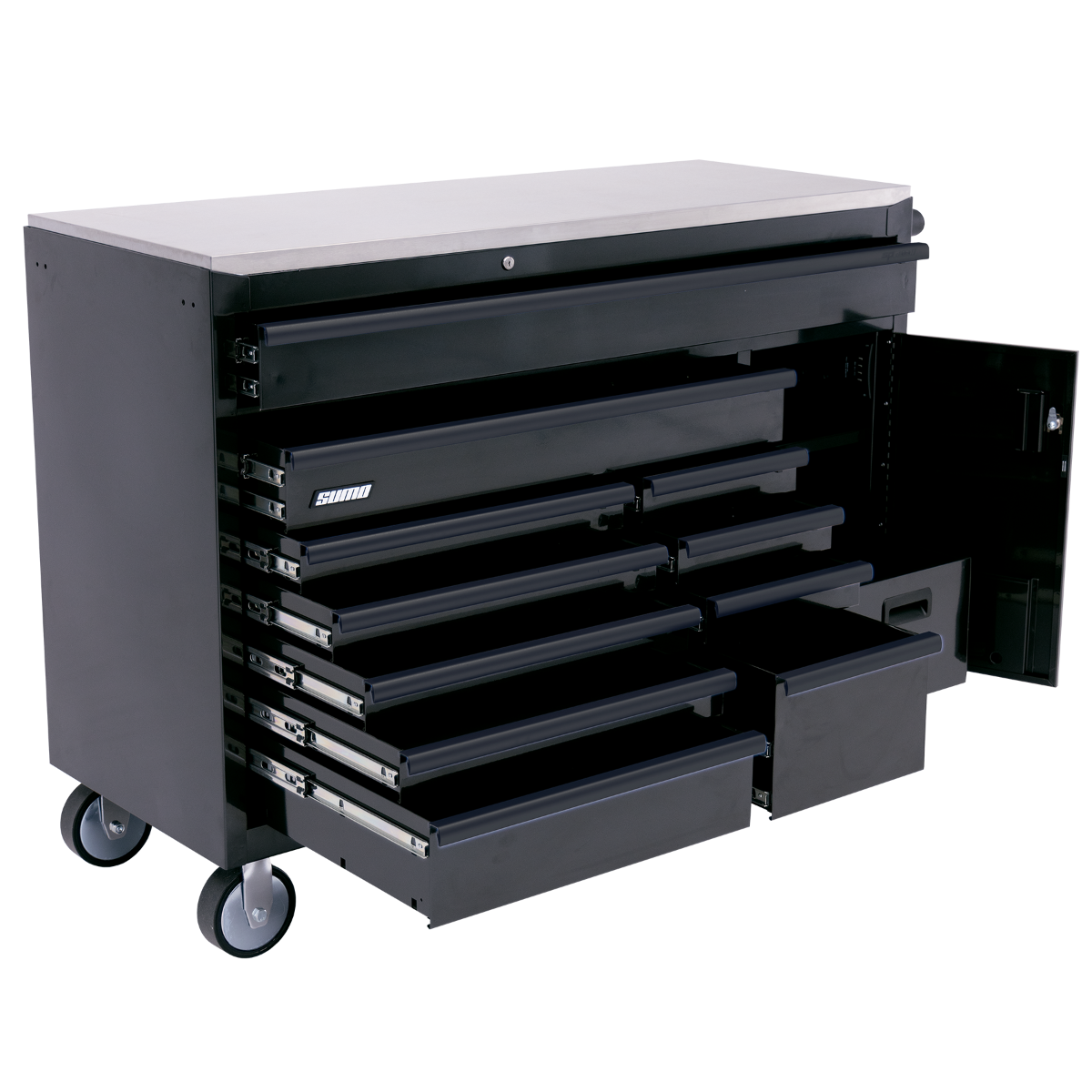SP Tools - Roller Cabinet Sumo Series Tool Cupboard 12 Drawer Black | SP40095
