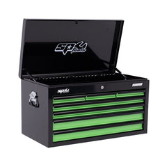 SP Tools - Sumo Series Tool Box - 7 Drawer - Black/Green Drawers | SP40122