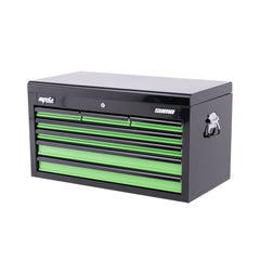 SP Tools - Sumo Series Tool Box - 7 Drawer - Black/Green Drawers | SP40122