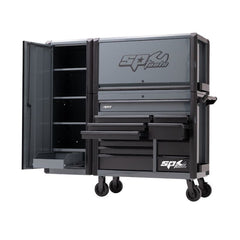 SP Tools - 69" Apex Series Power Workstation Combo with Side Cabinet & Powerboard - Grey/Black | SP40655GY