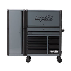 SP Tools - 69" Apex Series Power Workstation Combo with Side Cabinet & Powerboard - Grey/Black | SP40655GY
