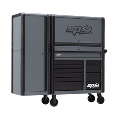 SP Tools - 69" Apex Series Power Workstation Combo with Side Cabinet & Powerboard - Grey/Black | SP40655GY