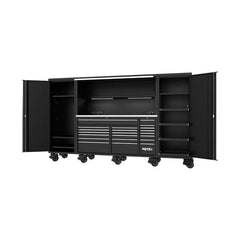 SP Tools - 128" Toolkit 1216 Piece Metric/SAE - USA Sumo Series Roller Cabinet Workstation Complete Including Overhead Black | SP50870