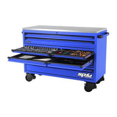 SP Tools - 59" USA Sumo Series Roller Cabinet 11 Drawer Customised Edition - Blue | SP44727BL