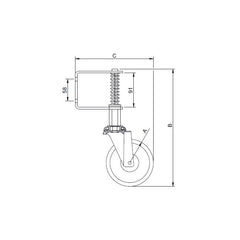 Richmond Rolling Solutions - S5024 GATE CASTOR C/W NY5517 | 063OBTS5024