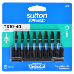 Sutton Tools - 100mm Scrdrv Bit S212 Supatorq Torx Set STACK-IN 8Pc | S212S08E
