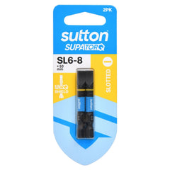 Sutton Tools - 50mm Screwdriver Bit S218 Supatorq Slotted Sl6-8 2Pk | S218H02B08