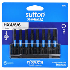 Sutton Tools - Screwdriver Bit S206 Supatorq HEX Hx4 50mm 2Pk | S206H02B04
