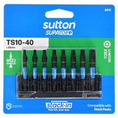 Sutton Tools - 50mm Scrdrv Bit S214 Supatorq Torx Sec Set STACK-IN 8Pc | S214S08B
