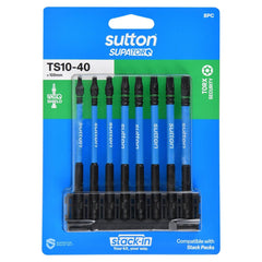 Sutton Tools - 100mm Scrdrv Bit S214 Supatorq Torx Sec Set STACK-IN 8Pc | S214S08E