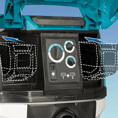 Makita - 80V Max (40Vx2) Brushless AWS M-Class Dust Extraction Vacuum Kit - Includes 2 x 8.0Ah Batteries & Dual Port Rapid Charger | VC006GML21