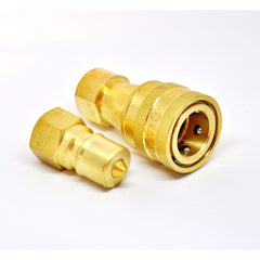 AIP - Quick Release Coupling Brass - Poppet ISO B - 3/4" Female X Bspp | 86-qr-br-pbbfb-1212 | QBVBR12F