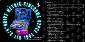 Kincrome Portable Tool Kit 92pc 3/8" Metric K1857 Special 